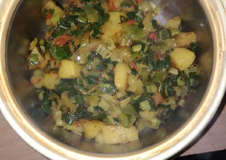 Green onion ki sabji