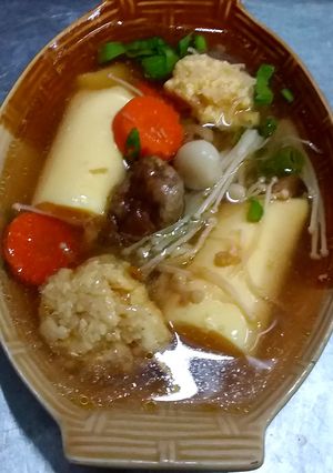 รูปของ แกงจืดเห็ดรวมเต้าหู้หลอดไก่สับ