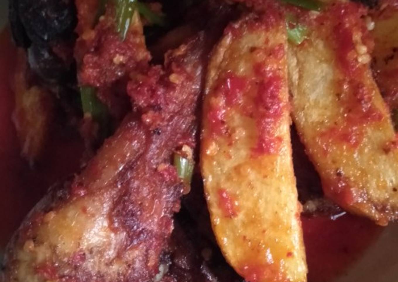 Ayam mpung balado kentang