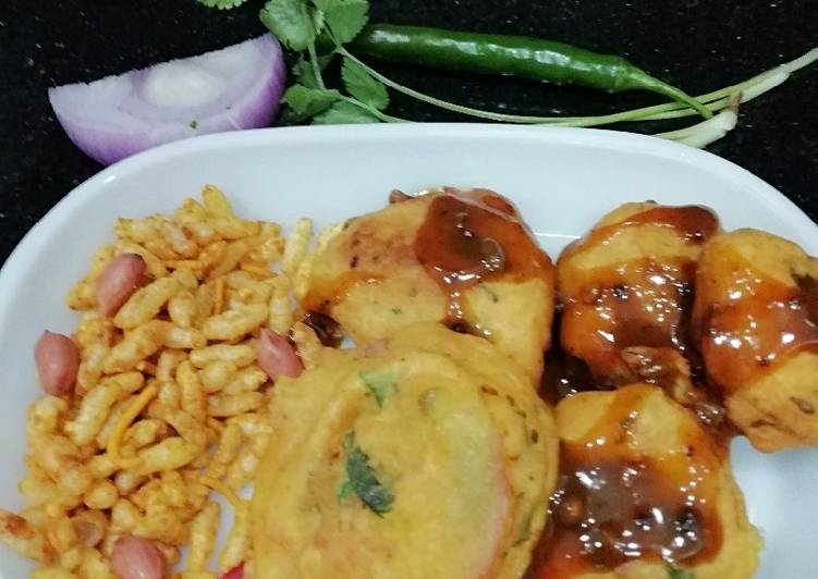 Step-by-Step Guide to Prepare Any-night-of-the-week Stuffed Potato Fritters Chaat