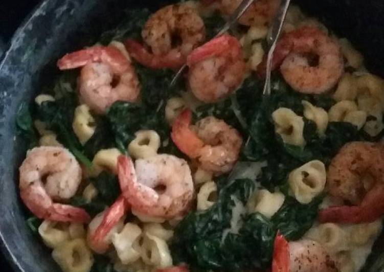 The Best Way to Make Perfect Creamed Spinach Tortellini with Shrimp