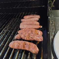 A picture of Chorizo on the Grill.