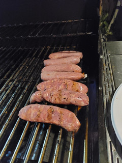 A picture of Chorizo on the Grill.