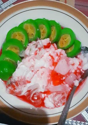 Foto resep Es pisang hijau