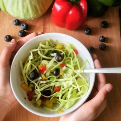 Cabbage salad with Peppers A picture of Cabbage salad with Peppers.