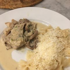 Exotic mushroom pasta A picture of Exotic mushroom pasta.