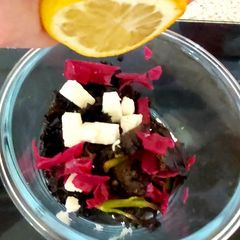 My Crispy Kale and Red Cabbage Salad with Feta cheese 💚 A picture of My Crispy Kale and Red Cabbage Salad with Feta cheese 💚.