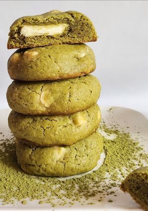 Une photo de Cookies matcha/ chocolat blanc