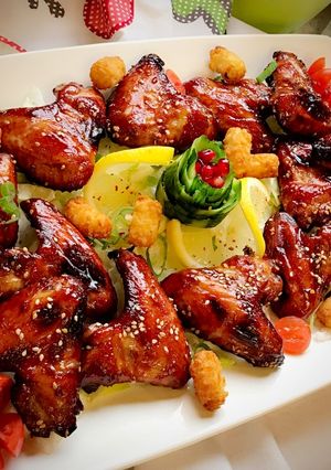 صورة لوصفة جوانح الدجاج بالعسل والسمسم ، خطوات بالصور 🍗🍯