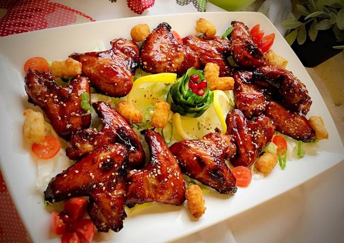 جوانح الدجاج بالعسل والسمسم ، خطوات بالصور 🍗🍯