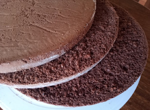 Una foto de Bizcocho de chocolate para torta de rellenos pesados