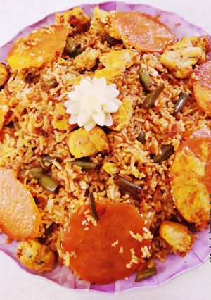 عکسی از دستور لوبیا پلو با مرغ