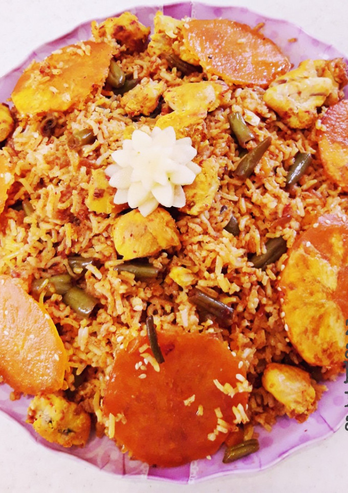 عکسی از دستور لوبیا پلو با مرغ