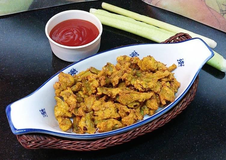 Colocasia Stem Fritters /Arbi Ke Danthal ke Pakode