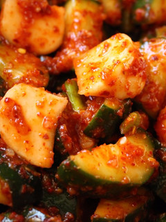 A picture of Cucumber Kimchi.