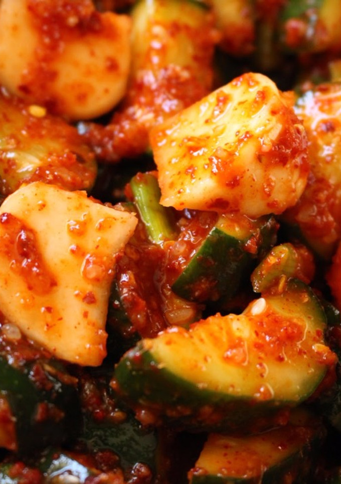 A picture of Cucumber Kimchi.