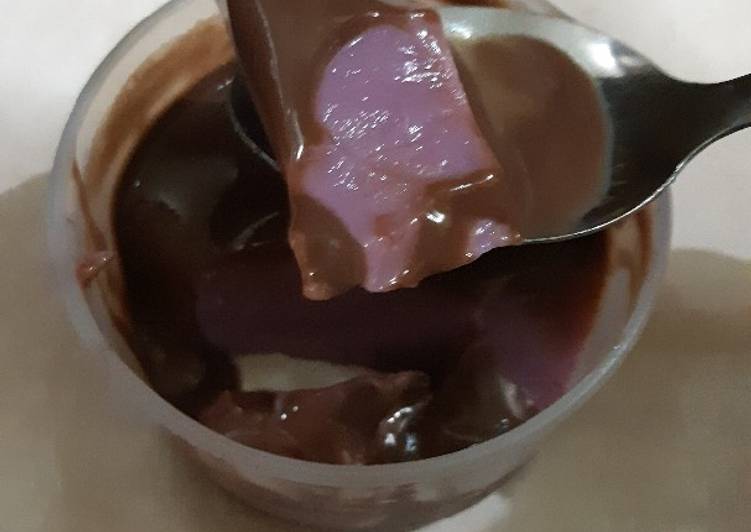 Pudding taro vla coklat lumerrr 🤤🤤🍠🍫