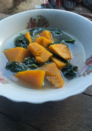 Foto resep 2. Sayur bening bayam labu
