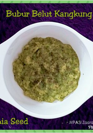 Foto resep Mpasi 6 bulan "bubur belut kangkung with chia"