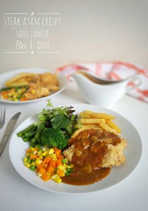 Foto resep Steak Ayam Crispy Saos Jamur