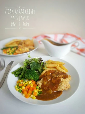 Cara Mudah Membikin Resep Steak Ayam Crispy Saos Jamur yang Lezat Sekali Anti Ribet, Lezat Sekali