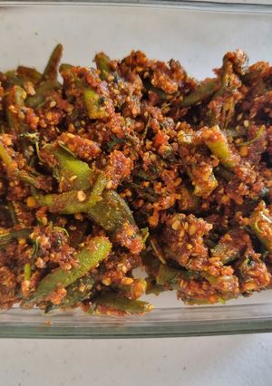 A picture of Masala bhindi.