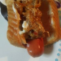 A picture of Buffalo Pulled Pork Hotdog.