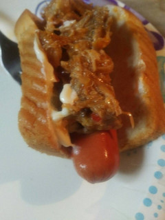 A picture of Buffalo Pulled Pork Hotdog.