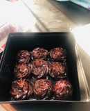 Churro bombs con cobertura de chocolate