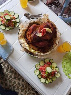 صورة لوصفة دجاج محمر بالفرن