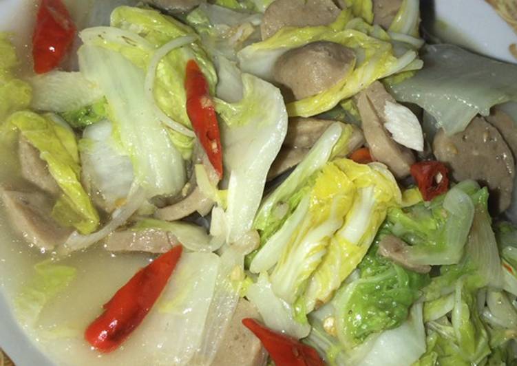 Resep: Tumis Sawi Putih dan Bakso Bahan Sederhana