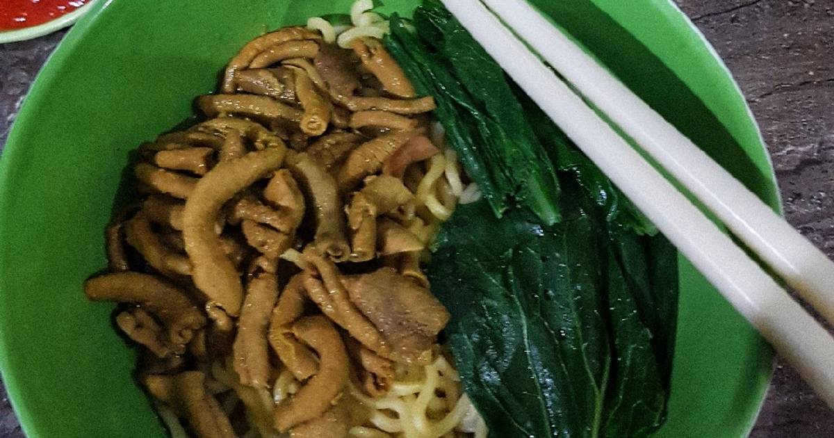 Resep Mie Ayam Rumahan (Toping Usus Ayam) oleh Eliya - Cookpad