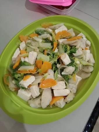 Cara Gampang Membuat Resep Capcay sawi putih,tahu&amp;bakso ikan yang Bikin Ngiler Anti Ribet, Uenak Banget