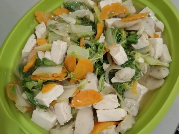 Cara Gampang Membuat Resep Capcay sawi putih,tahu&amp;amp;bakso ikan yang Bikin Ngiler Anti Ribet, Uenak Banget