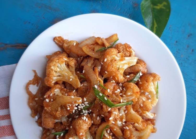 Gobi Manchurian / kembang kol asam manis