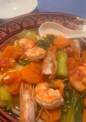 A picture of East Asian Seafood Noodles.