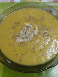 Una foto de Sopa crema de calabaza en máquina