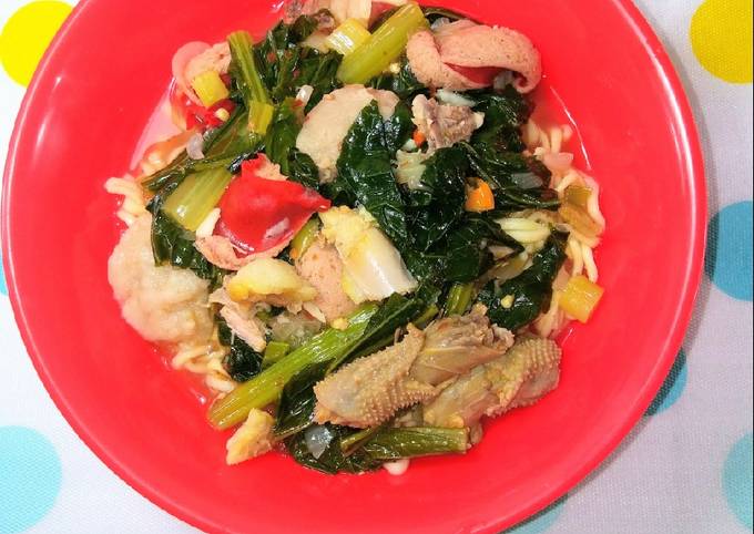 Cara Membuat Mie godok ayam n iga sisa soto, Maknyuss