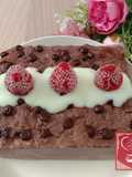 Puding Coklat Roti Tawar Choco Chip dg Topping Vla Vanila dan Frozen Strawberry