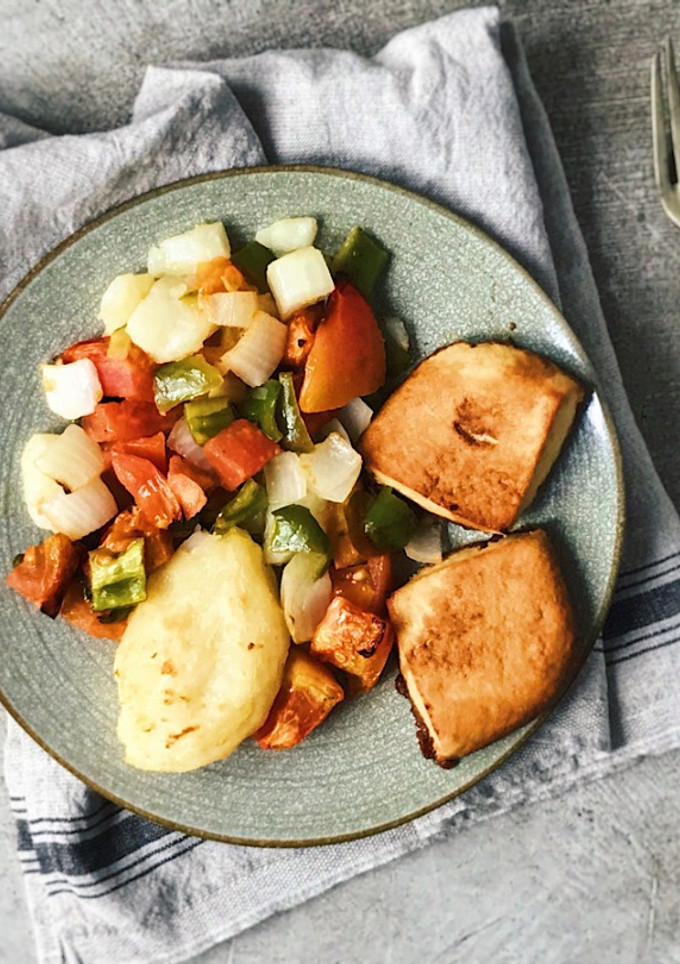 Una foto de Cómo hacer tofu con verduras. Receta vegana