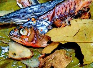 Foto resep Pepes Tenggiri Asin Balut Daun Pepaya Jepang