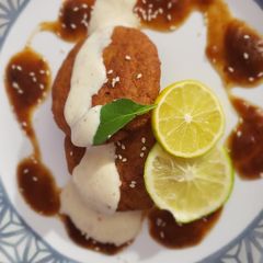 A picture of Chestnut flour tikki.