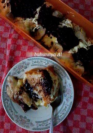 Foto resep Puding roti sobek kukus coklat keju