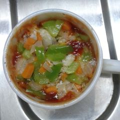 A picture of Microwave cup pizza.