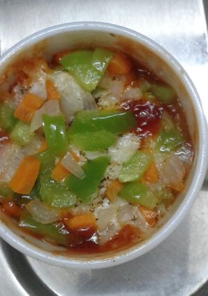 A picture of Microwave cup pizza.