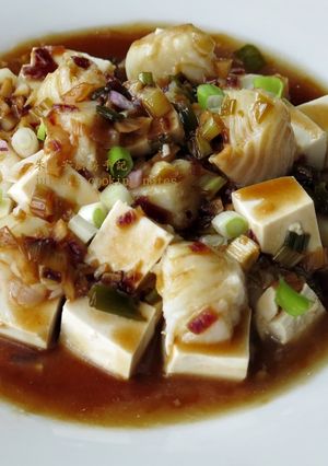 [蒸鱈魚豆腐]電鍋版 簡易家常菜 的食譜成品照片