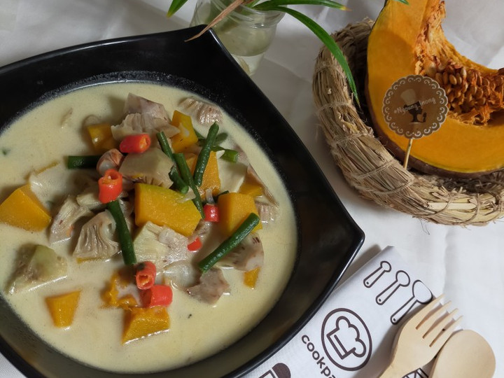 Langkah Mudah untuk Menyiapkan Lodeh Labu Kluwih Kuah Susu yang Enak Banget