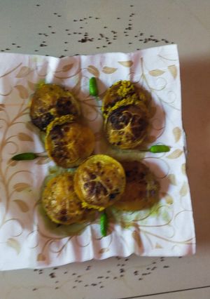 স্টাফ চাল কুমড়ার আর চিংড়ির মেলবন্ধন।(stuffed calkumra ar chingrir mel bondhon recipe in bengali) রেসিপির প্রধান ছবি