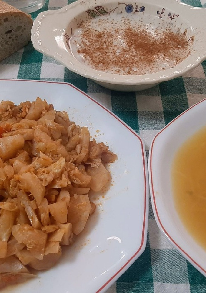 Una foto de Cocido vegano o potaje de garbanzos