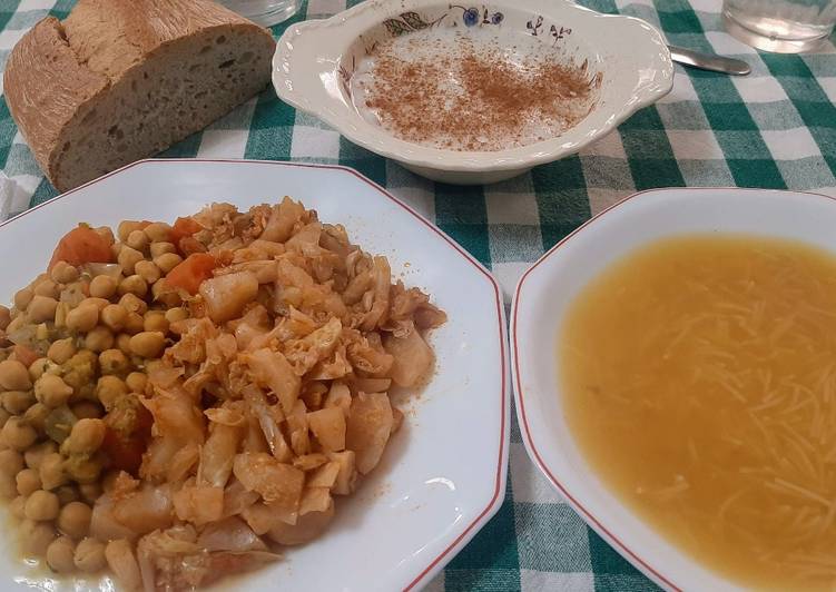 Cocido vegano o potaje de garbanzos